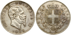 Italy 5 Lire 1876 R