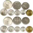 Italy Vatican City 1 - 500 Lire 1968 Set Lot of 8 coins