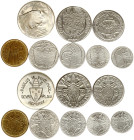 Italy Vatican City 1 - 500 Lire 1975 Holy Year Set Lot of 8 coins