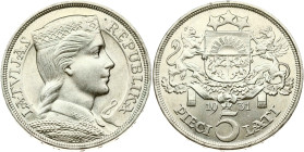 Latvia 5 Lati 1931