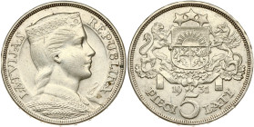 Latvia 5 Lati 1931