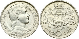 Latvia 5 Lati 1932