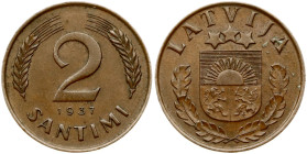Latvia 2 Santimi 1937