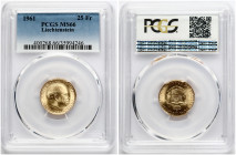 Liechtenstein 25 Franken 1961 National Bank PCGS MS 66