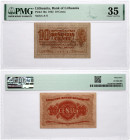 Lithuania 10 Centu 1922 PMG 35 Choice Very Fine