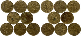 Lithuania 5 Centai 1925 Lot of 8 Coins