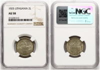Lithuania 2 Litu 1925 NGC AU 58