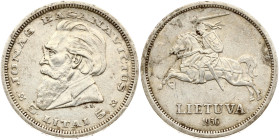 Lithuania 5 Litai 1936 Basanavicius