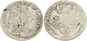 Livonia Courland and Semigallia  6 Grossus 1694 GAH Mitau (R7)