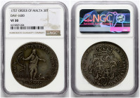 Malta 30 Tari 1757 NGC VF 30