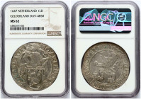 Netherlands Gelderland Lion Daalder 1647 NGC MS 62