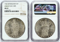 Netherlands Utrecht Silver Ducat 1756 NGC MS 63