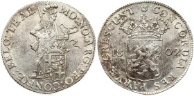 Netherlands Batavian Republic Utrecht Silver Ducat 1802