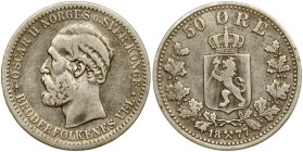 Norway 50 Ore 1877