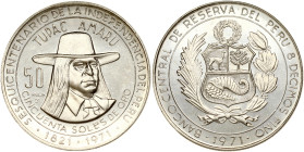 Peru 50 Soles 1971 LIMA Independence