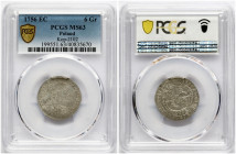 Poland Szostak 1756 EC Lipsk (R2) PCGS MS 63