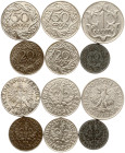 Poland 10 Groszy - 1 Zloty 1923-1938 Lot of 6 coins