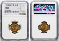 Poland 20 Zlotych 1925 W Boleslaw Chrobry NGC MS 64