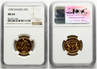 Poland Danzig 25 Gulden 1930 NGC MS 64