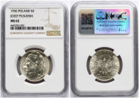 Poland 5 Zlotych 1936 Pilsudski NGC MS 62