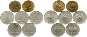 Poland 10 Zlotych 1984-1990 Lot of 7 coins