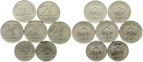Poland 20 Zlotych 1984-1990 Lot of 7 coins