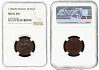 Russia Denga 1789 EM NGC MS 61 BN