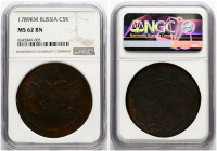 Russia 5 Kopecks 1789 КМ (R) NGC MS 62 BN