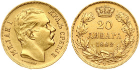 Serbia 20 Dinara 1882 V