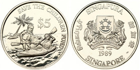 Singapore 5 Dollars 1989 sm Save the Children Fund