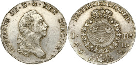 Sweden 1 Riksdaler 1777 OL