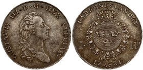 Sweden 1 Riksdaler 1781 OL