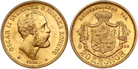 Sweden 20 Kronor 1876 EB