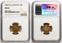 Sweden 10 Kronor 1883 EB LA NGC MS 62