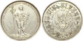 Switzerland 5 Francs 1879 Basel Shooting Festival