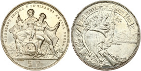 Switzerland 5 Francs 1883 Lugano  Shooting Festival