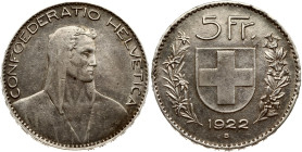 Switzerland 5 Francs 1922 B Herdsman