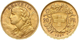 Switzerland 20 Francs 1947B