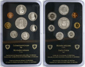 Switzerland 1 Rappen - 5 Francs 1990 Set of 8 Coins
