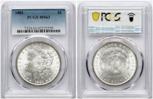USA Morgan Dollar 1881 PCGS MS 63