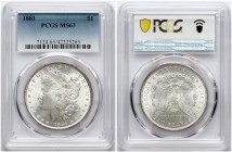 USA Morgan Dollar 1881 PCGS MS 63