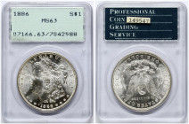 USA Morgan Dollar 1886 PCGS MS 63