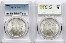 USA Morgan Dollar 1887 PCGS MS 63