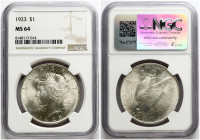 USA Peace Dollar 1923 NGC MS 64