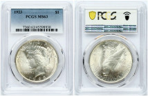 USA Peace Dollar 1923 PCGS MS 63