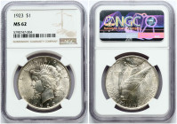 USA Peace Dollar 1923 NGC MS 62