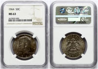 USA Kennedy 1/2 Dollar 1964 NGC MS 63