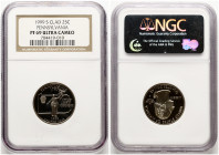 USA 1/4 Dollar 1999 S Pennsylvania NGC PF 69 ULTRA CAMEO