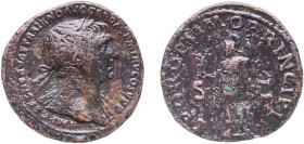 Rome Roman Empire 103 - 111 AE As - Trajan (S P Q R OPTIMO PRINCIPI S C; Roma and Victory) Bronze Rome Mint 9.95g VF RIC II 483 (as) OCRE ric.2.tr.483...