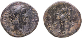 Rome Roman Empire 138 AE Sestertius - Antoninus Pius (PONT MAX TR POT COS S C; Pax) Bronze Rome Mint 25.01g VF RIC III 519A OCRE ric.3.ant.519A